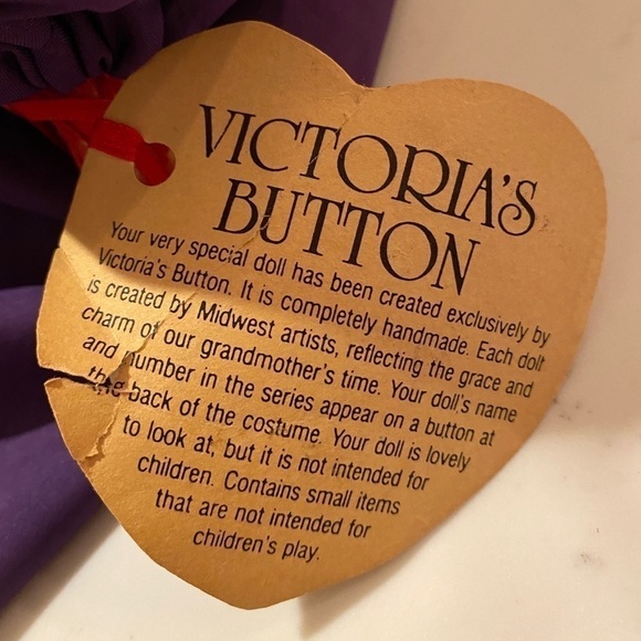 ♥️RED HAT SOCIETY Victoria’s Button Handmade Doll Red Purple - Picture 7 of 8